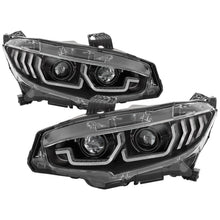 Load image into Gallery viewer, SPYDER 5087539 - Spyder Honda Civic 16-18 2DR/4DR/Hatchback Headlight Black PRO-YD-HC16PL-SEQ-BK