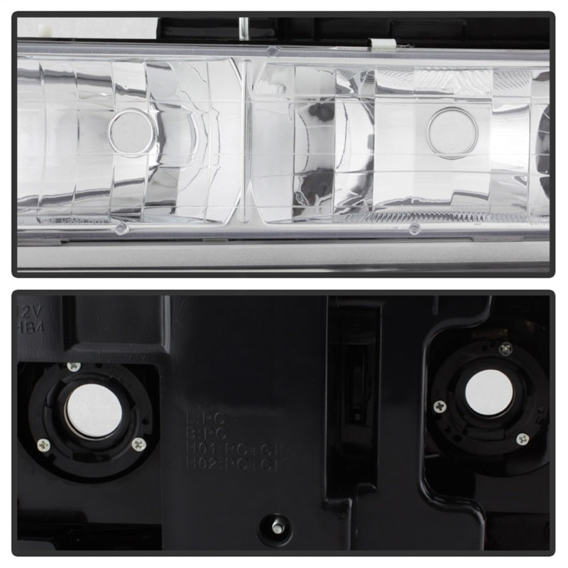 SPYDER 5069535 FITS 5069535 - Xtune Chevy Suburban 94-98 Headlights w/ Corner & Parking Lights 8pcs Chrome HD-JH-CCK88-AM-C-SET