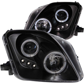 ANZO - [product_sku] - ANZO 1997-2001 Honda Prelude Projector Headlights w/ Halo Black w/ LED - Fastmodz