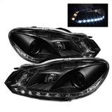 SPYDER 5012111 - Spyder Volkswagen Golf/GTI 10-13 Projector Headlights Halogen Model- DRL Blk PRO-YD-VG10-DRL-BK