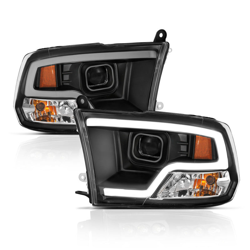 ANZO 111404 FITS: 09-18 Dodge Ram 1500 Plank Style Projector Headlights Black w/ Halo