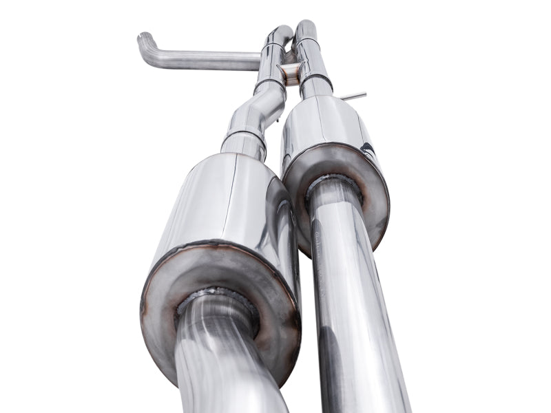 AWE Tuning 3015-42203 FITS 4th Gen GM 1500 6.2L 0FG Catback Split Rear Exit (w/ Bumper Cutouts) - Quad Chrome Tips