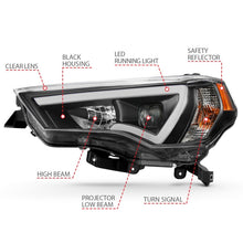 Load image into Gallery viewer, ANZO - [product_sku] - ANZO 14-18 Toyota 4 Runner Plank Style Projector Headlights Black w/ Amber - Fastmodz