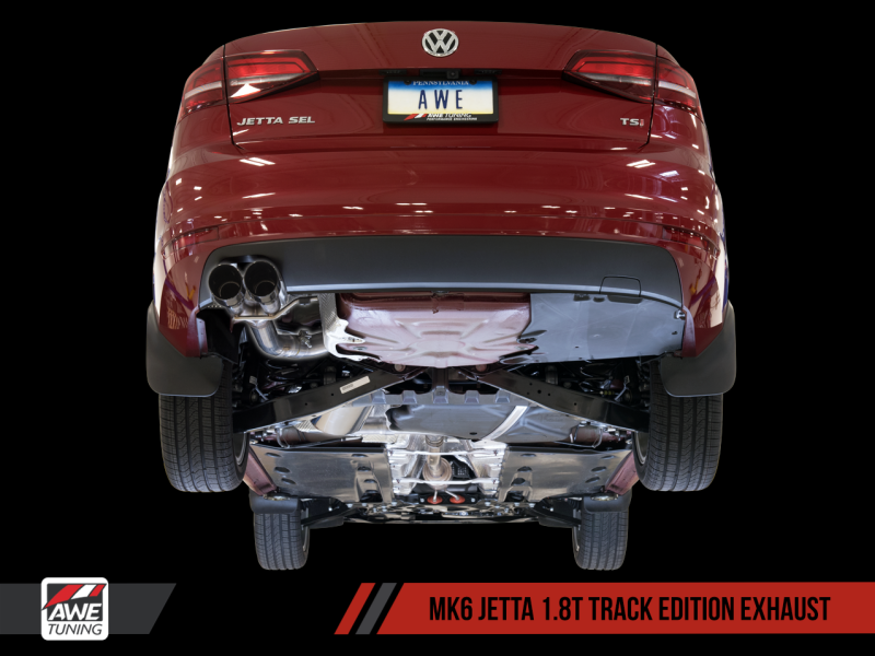 AWE Tuning 3020-23028 FITS Mk6 GLI 2.0T - Mk6 Jetta 1.8T Track Edition Exhaust - Diamond Black Tips