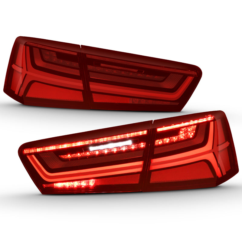 ANZO 321353 -  FITS: 2012-2018 Audi A6 LED Taillight Black Housing Red/Clear Lens 4 pcs (Sequential Signal)