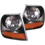 ANZO 521040 FITS: Corner Lights 1997-2003 Ford F-150 HARLEY DAVIDSON Style Corner Lights Black w/ Amber Reflector