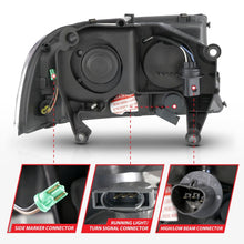 Load image into Gallery viewer, ANZO 111592 FITS 97-04 Dodge Dakota/Durango Crystal headlight Set w/ Light Bar Chrome Housing