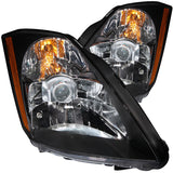 ANZO 121108 FITS: 2003-2005 Nissan 350Z Crystal Headlights Black