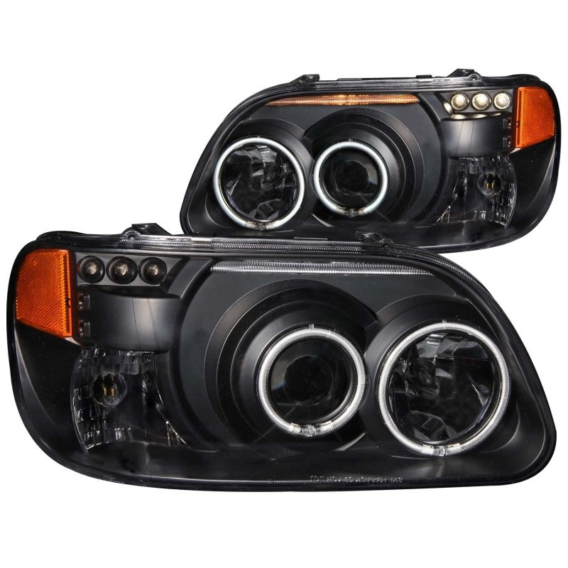 ANZO 111132 FITS: 1995-2001 Ford Explorer Projector Headlights w/ Halo Black 1 pc