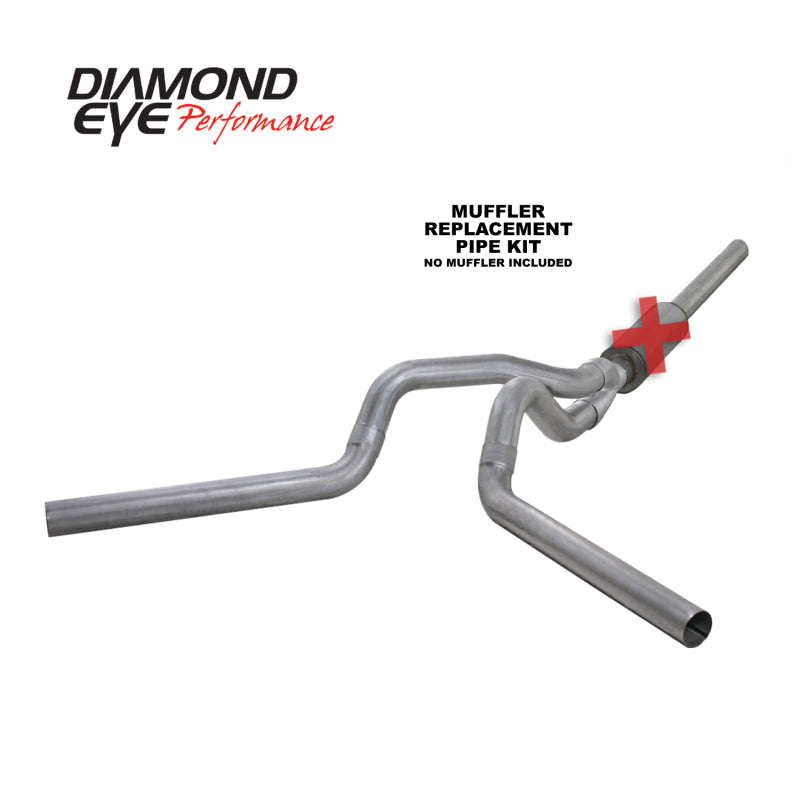 Diamond Eye Performance K4236A-RP -  -Diamond Eye KIT 4in CB MFLR RPLCMENT PIPE DUAL AL: 2004.5-2007.5 DODGE CUMMINS 600