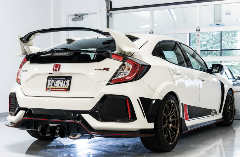 AWE Tuning 3015-43000 FITS 2017+ Honda Civic Type R Touring Edition Exhaust w/Front & Mid Pipe - Diamond Blk Tips