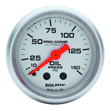 Load image into Gallery viewer, AutoMeter 4323 - Autometer Ultra-Lite 52mm 0-150 PSI Mechanical Oil Pressure Gauge