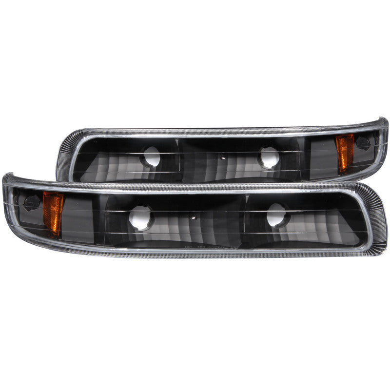 ANZO - [product_sku] - ANZO 1999-2002 Chevrolet Silverado 1500 Euro Parking Lights Black w/ Amber Reflector - Fastmodz