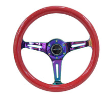 Load image into Gallery viewer, NRG ST-015MC-RD - Classic Wood Grain Steering Wheel (350mm) Red Grip w/Neochrome 3-Spoke Center