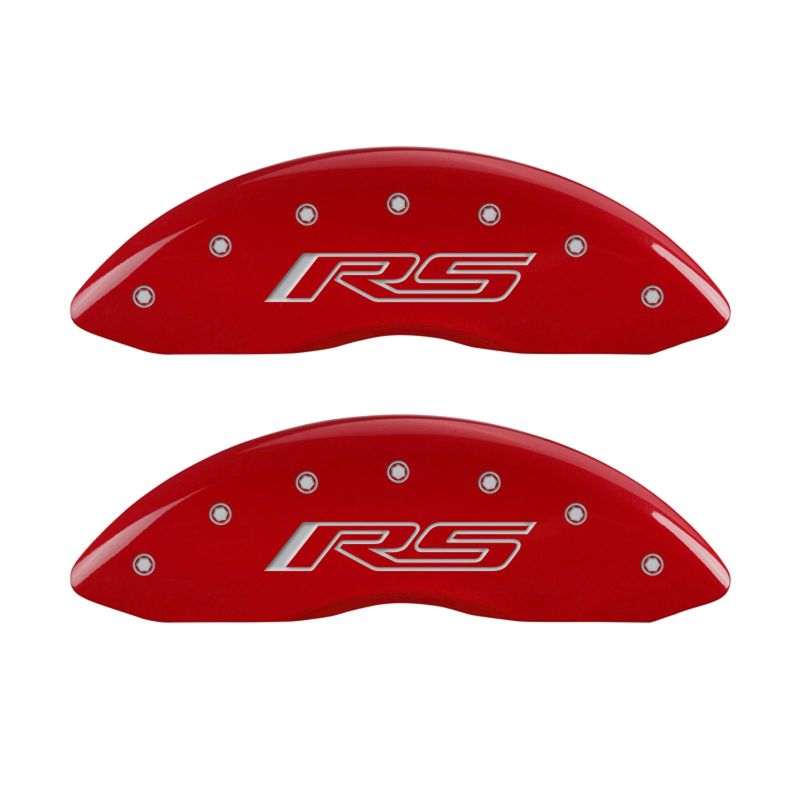 MGP 14033SRS5RD FITS 4 Caliper Covers Engraved Front & Rear Gen 5/RS Red finish silver ch