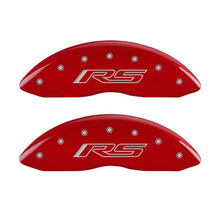 Load image into Gallery viewer, MGP 14033SRS5RD FITS 4 Caliper Covers Engraved Front &amp; Rear Gen 5/RS Red finish silver ch