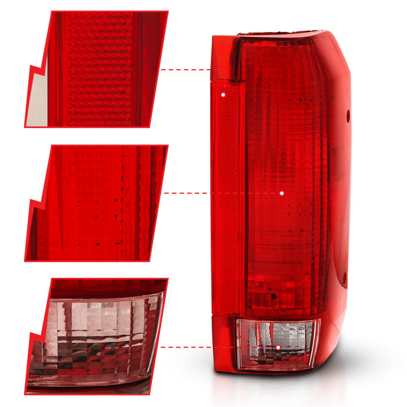 ANZO 311306 -  FITS: 1992-1996 Ford Bronco Taillight Red/Clear Lens (OE Replacement)