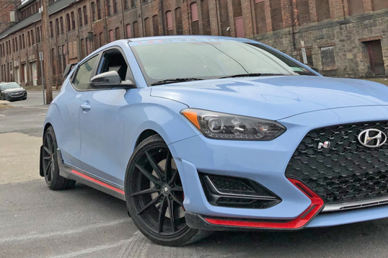 Rally Armor MF57-UR-BLK/GRY FITS: 2019+ Hyundai Veloster N UR Black Mud Flap w/ Grey Logo