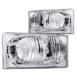 ANZO 111023 FITS: 2000-2004 Ford Excursion Crystal Headlights Chrome 2pc