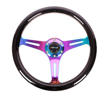 Load image into Gallery viewer, NRG ST-015MC-BK - Classic Wood Grain Steering Wheel (350mm) Black Paint Grip w/Neochrome 3-Spoke Center