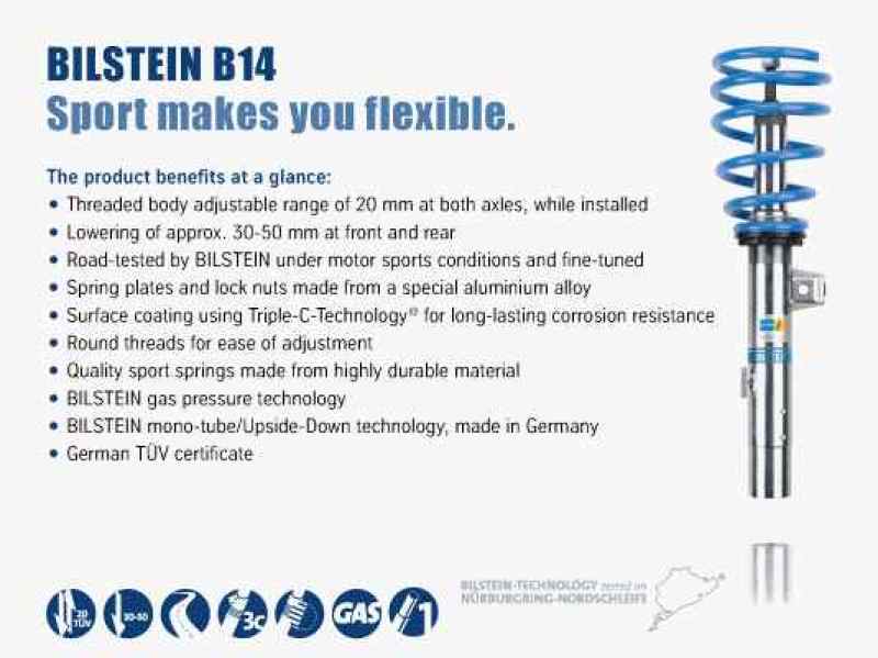 Bilstein 47-119444 - B14 Audi S4 (8E) K4 Performance Suspension System (May Req. OE 8E0412377C)