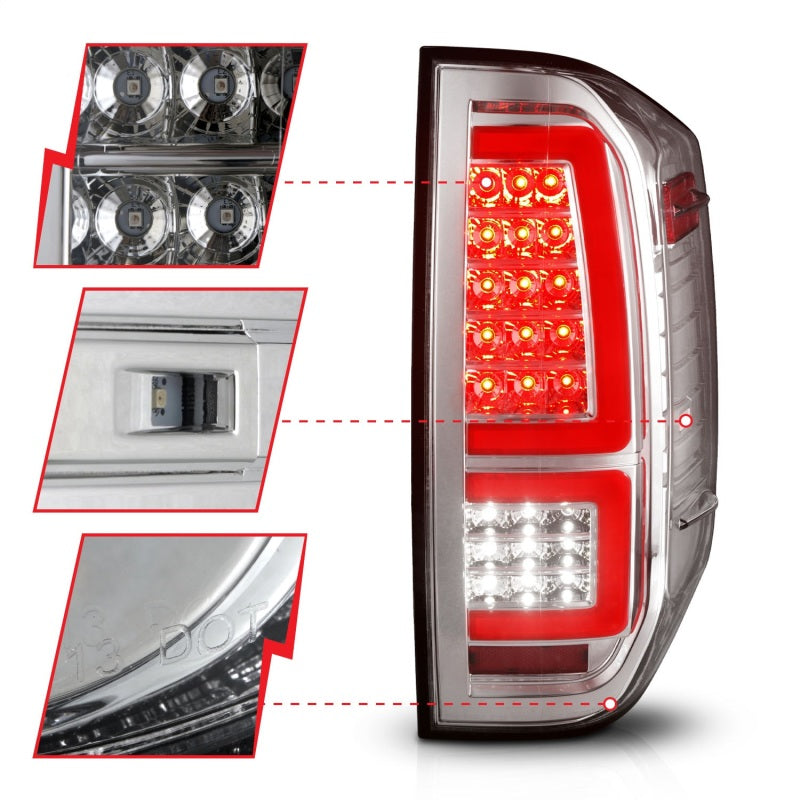 ANZO 311438 - FITS: 2014-2021 Toyota Tundra LED Taillights Chrome Housing/Clear Lens