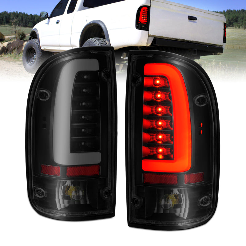 ANZO - [product_sku] - ANZO 1995-2004 Toyota Tacoma LED Taillights Black Housing Smoke Lens (Pair) - Fastmodz