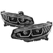 Load image into Gallery viewer, SPYDER 5086099 - Spyder 16-18 Honda Civic 4Dr w/LED Seq Turn Sig Lights Proj HeadlightBlackPRO-YD-HC16-SEQ-BK