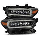 AlphaRex 880707 - 16-20 Toyota Tacoma NOVA LED Projector Headlights Plank Style Black w/Activation Light