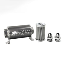 Load image into Gallery viewer, DeatschWerks 8-03-110-010K-8 - Stainless Steel 8AN 10 Micron Universal Inline Fuel Filter Housing Kit (110mm)