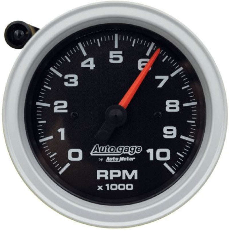 AutoMeter 233908 - Tachometer Gauge 10K RPM 3 3/4in Pedestal w/Ext. Shift-Light Black Dial/Black Case