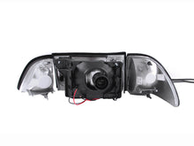 Load image into Gallery viewer, ANZO - [product_sku] - ANZO 1987-1993 Ford Mustang Crystal Headlights Black w/ Corner Lights 3pc - Fastmodz