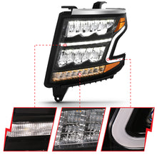Load image into Gallery viewer, ANZO - [product_sku] - ANZO 15-20 Chevy Tahoe/Suburban LED Light Bar Style Headlights Black w/Sequential w/DRL w/Amber - Fastmodz