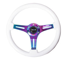 Load image into Gallery viewer, NRG ST-015MC-WT - Classic Wood Grain Steering Wheel (350mm) White Paint Grip w/Neochrome 3-Spoke Center