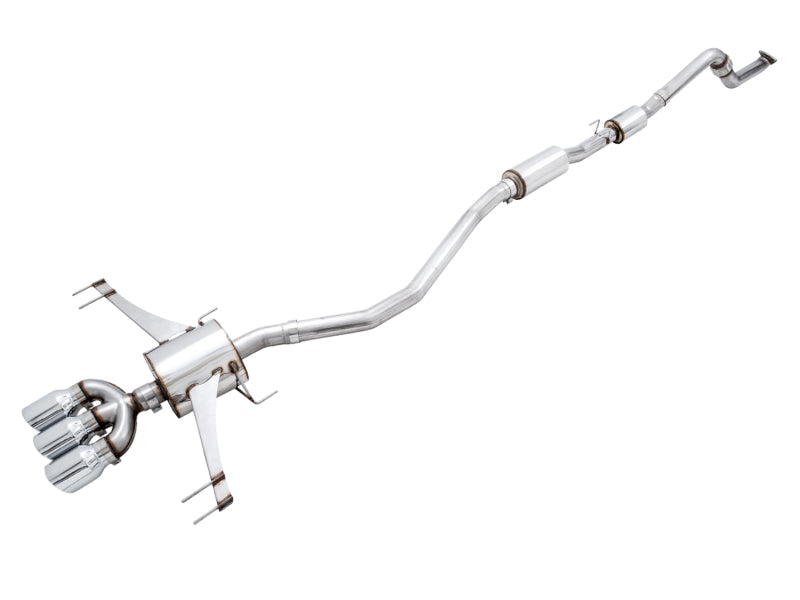 AWE Tuning 3015-42666 FITS 2017+ Honda Civic Type R Touring Edition Exhaust w/Front & Mid Pipes - Chrome Silver Tips