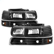 Load image into Gallery viewer, SPYDER 5064219 - Xtune Chevy TahOE 00-06 Amber Crystal Headlights w/ Bumper Lights Black HD-JH-CSIL99-SET-AM-BK