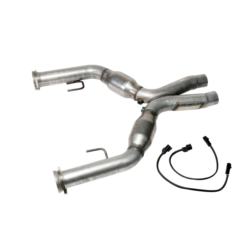 BBK 1637 FITS 05-10 Mustang 4.6 Short Mid X Pipe With Catalytic Converters 2-3/4 For Long Tube Headers