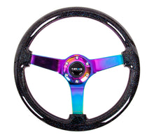 Load image into Gallery viewer, NRG RST-036BSB-MC - Reinforced Steering Wheel (350mm / 3in. Deep) Classic Blk Sparkle w/4mm Neochrome 3-Spoke Center