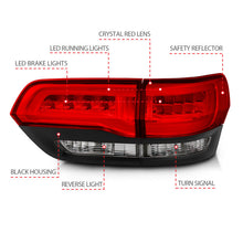 Load image into Gallery viewer, ANZO 311268 FITS 2014-2016 Jeep Grand Cherokee LED Taillights Red/Clear