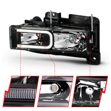 Load image into Gallery viewer, ANZO 111498 FITS 1999-2000 Cadillac Escalade Crystal Headlights Light Bar Black Housing (Pair)