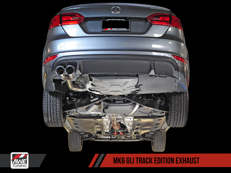 AWE Tuning 3020-23028 FITS Mk6 GLI 2.0T - Mk6 Jetta 1.8T Track Edition Exhaust - Diamond Black Tips