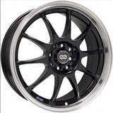 Enkei 409-875-10BK - J10 18x7.5 4x100/114 42mm Offset 72.62mm Bore Dia Matte Black w/ Machined Lip Wheel