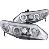 ANZO 121061 FITS: 2006-2011 Honda Civic Projector Headlights w/ Halo Chrome (CCFL)