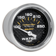 Load image into Gallery viewer, AutoMeter 4737 - Autometer Carbon Fiber 52mm 100-250 Deg F Electronic Water Temp Gauge