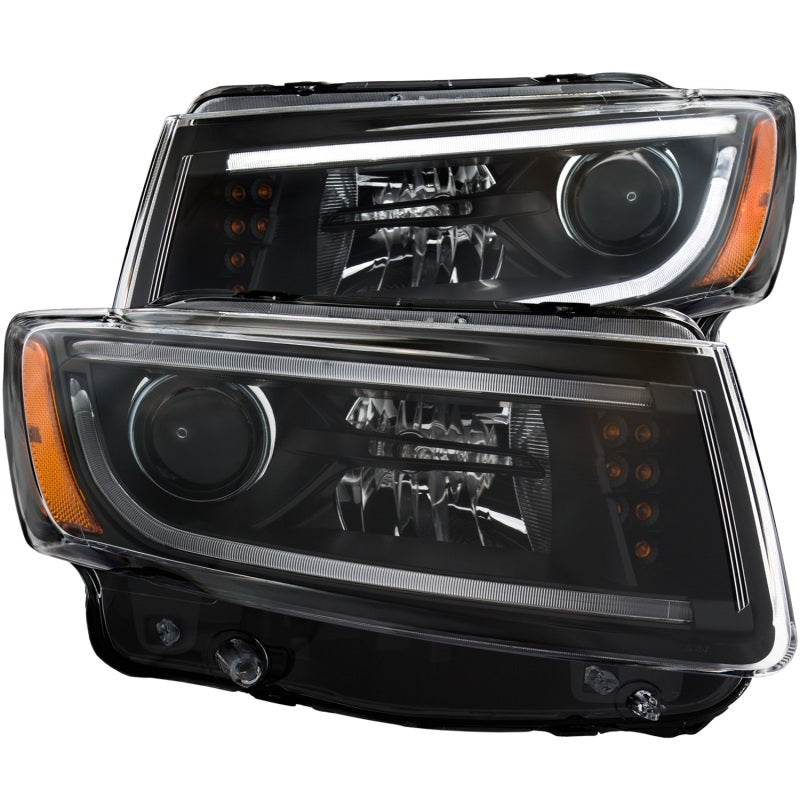 ANZO - [product_sku] - ANZO 2014-2015 Jeep Grand Cherokee Projector Headlights w/ Plank Style Design Black - Fastmodz
