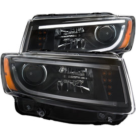 ANZO - [product_sku] - ANZO 2014-2015 Jeep Grand Cherokee Projector Headlights w/ Plank Style Design Black - Fastmodz