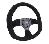 NRG RST-009S - Reinforced Steering Wheel (320mm Horizontal / 330mm Vertical) Black Suede w/Black Stitching