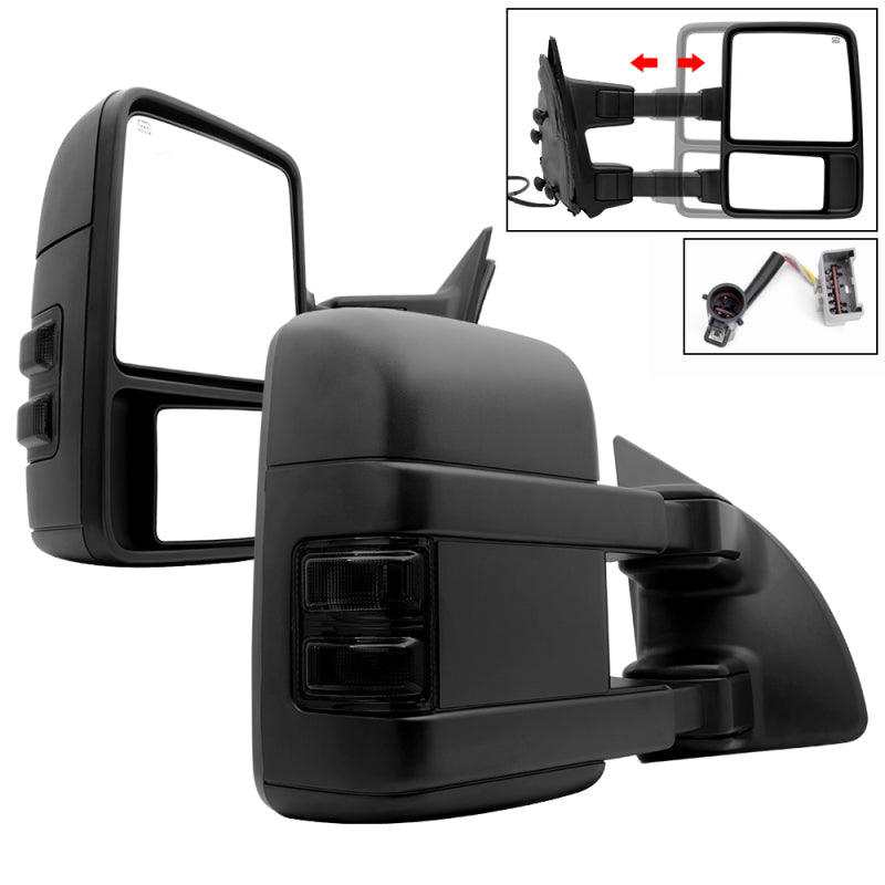 SPYDER 9935466 - Xtune L&R G2 Ford Superduty 99-07 Heated Smoke Signal Telescoping Mirrors MIR-FDSD99S-G2-PW-SM-SET