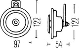 Hella H31000001 - Sharptone Horn Kit 12V 415/350Hz Yellow (3BB922000731 = ) (Min Qty 360)