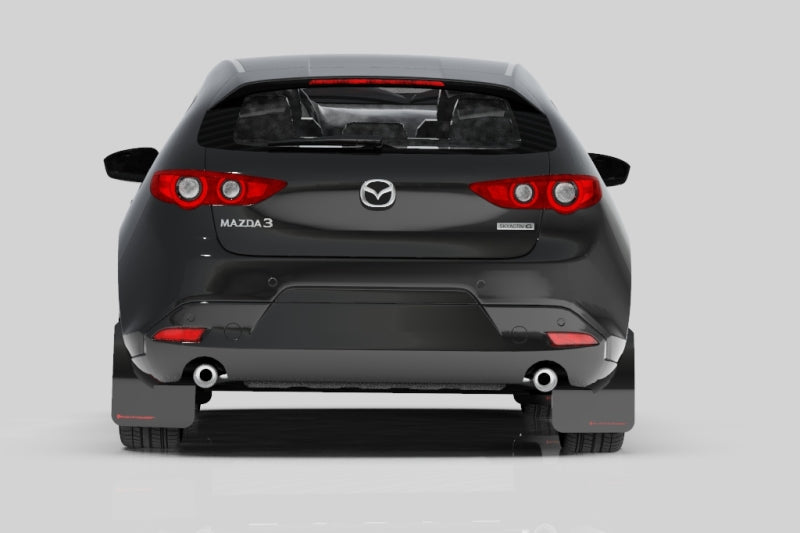 Rally Armor MF61-UR-RD/WH FITS: 2019+ Mazda3 GT Sport Hatch UR Red Mud Flap w/ White Logo